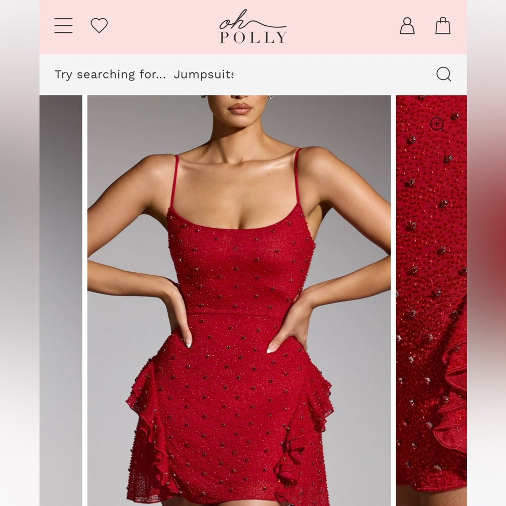 Oh Polly embellished mini red dress Domblans